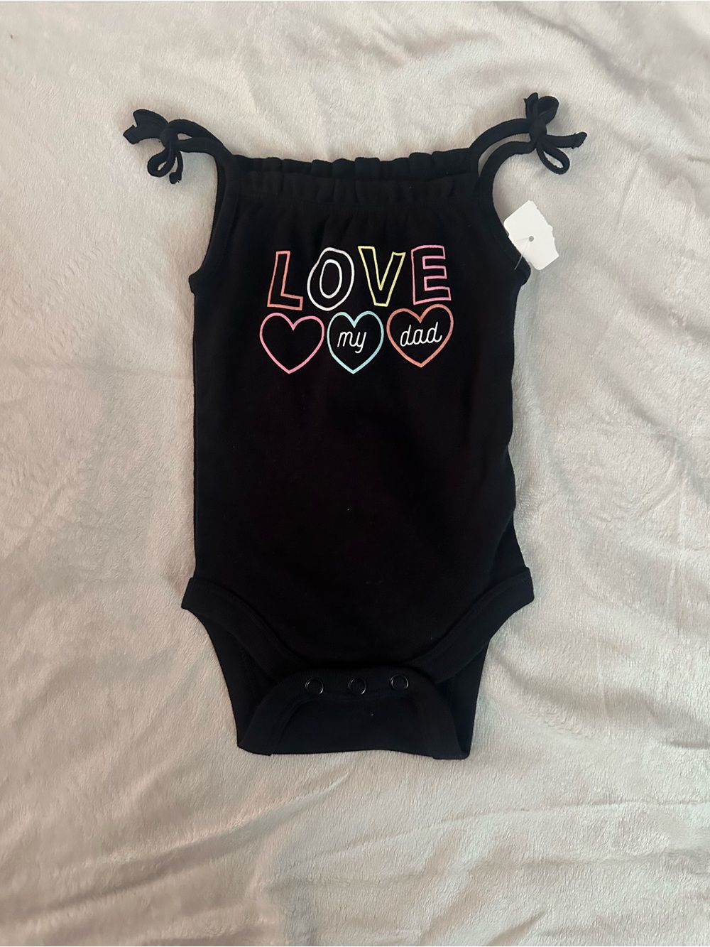 jumping beans Black Sleeveless Baby Bodysuit with Tie Straps